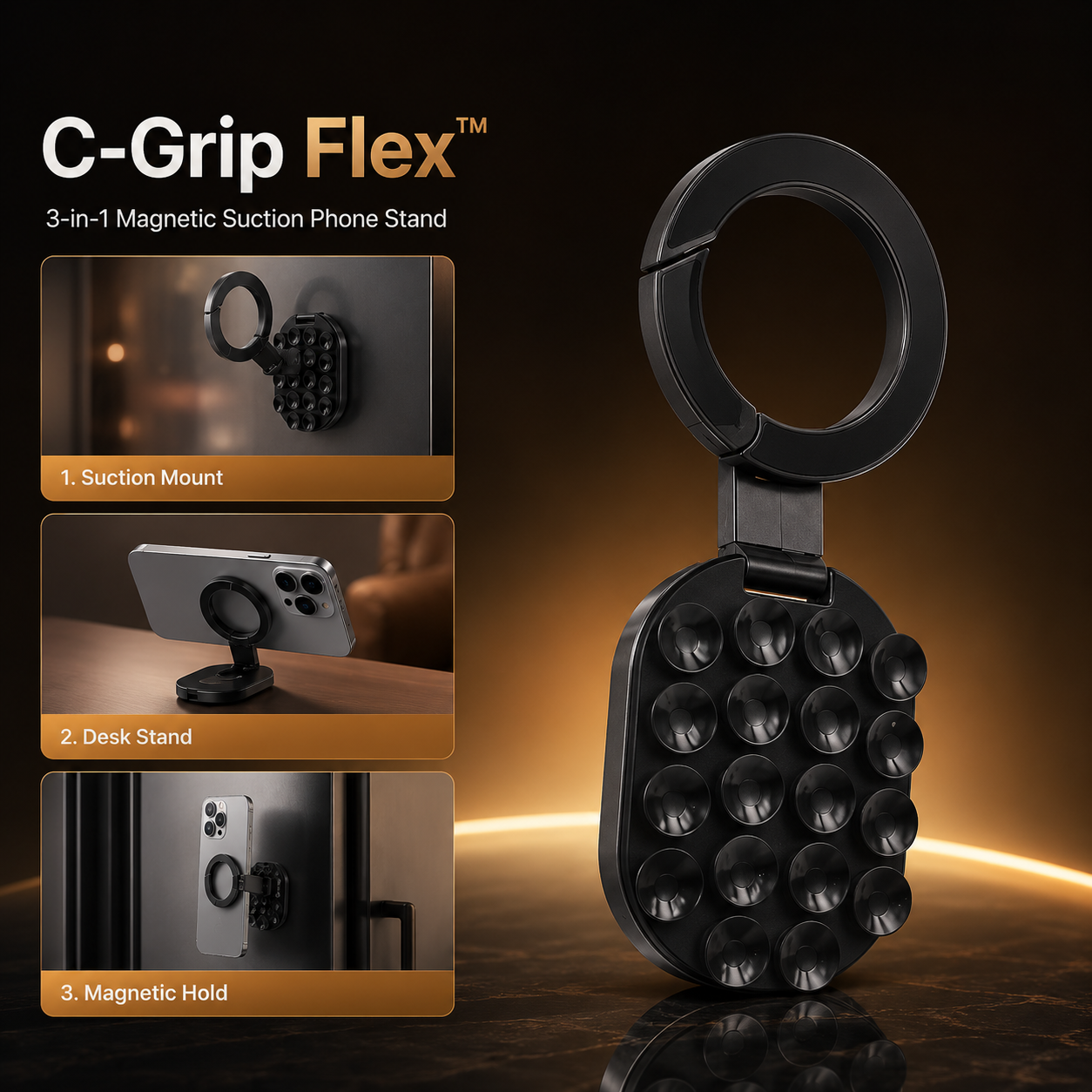 C-Grip Flex™ Magnetic Suction Phone Stand